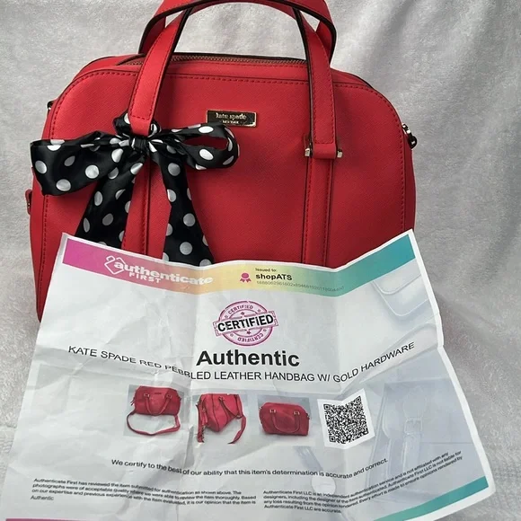 Kate Spade Red Satchel with Polka Dot Bow - Picture 10 of 10